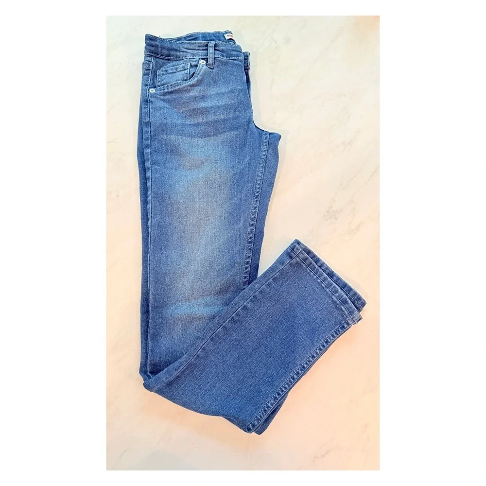 Levis Girls 711 Skinny Jeans Blue Denim Adjustable Waist Size 14
